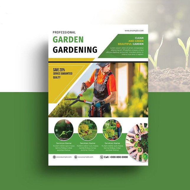Vorlage für den Flyer "beruflich Garden Care" (Von Creator hochgeladen)