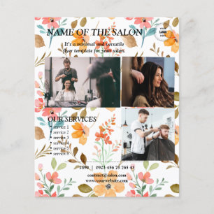 Vorlage für den Flyer "Bright Floral Salon Service