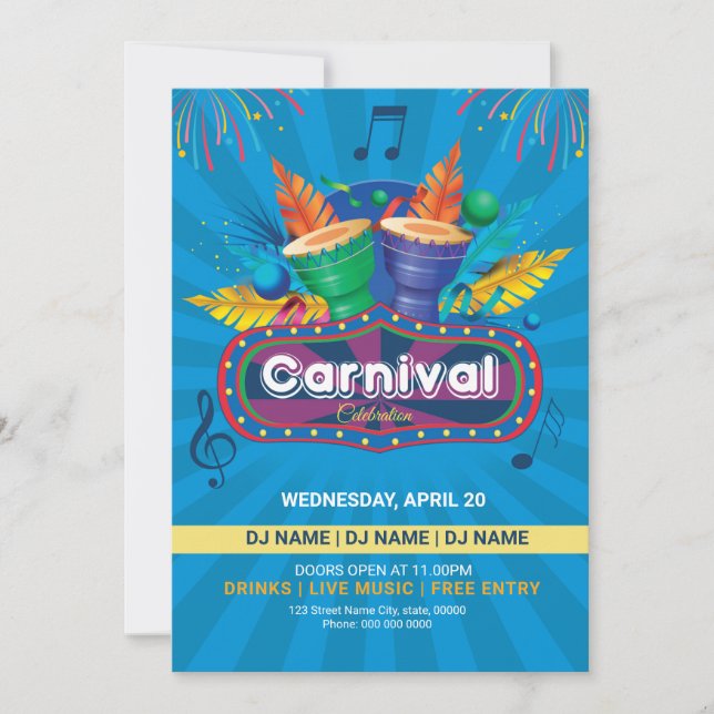 Vorlage für den Flyer des gedruckten Carnival-Part (Vorderseite)