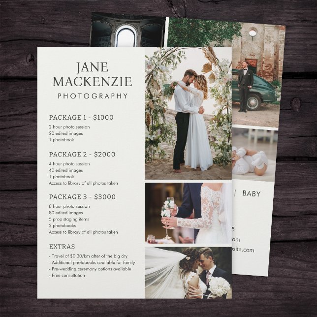 Vorlage für den Flyer "Fotografen-Preisliste" (Von Creator hochgeladen)