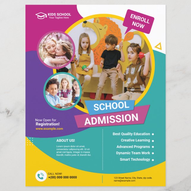 Vorlage für den Flyer für den Schulbesuch (Vorderseite)