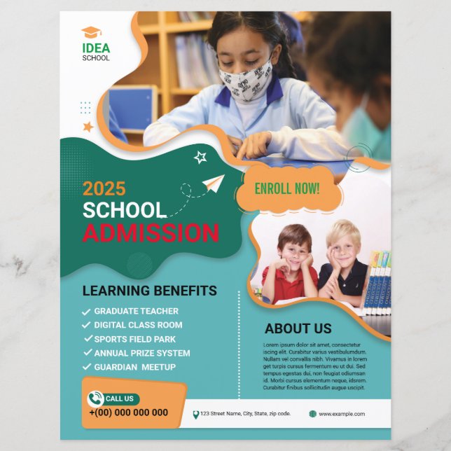 Vorlage für den Flyer für den Schulbesuch (Vorderseite)