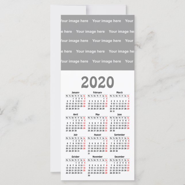 Vorlage für den Kalender 2020 - Flachkarte (Vorderseite)