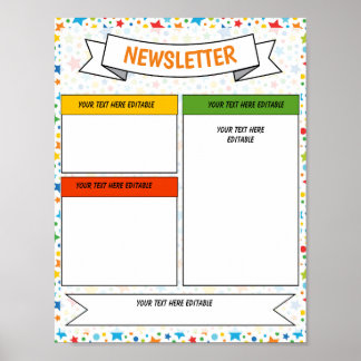 Vorlage für den Newsletter "Zurück zur Schule" Poster