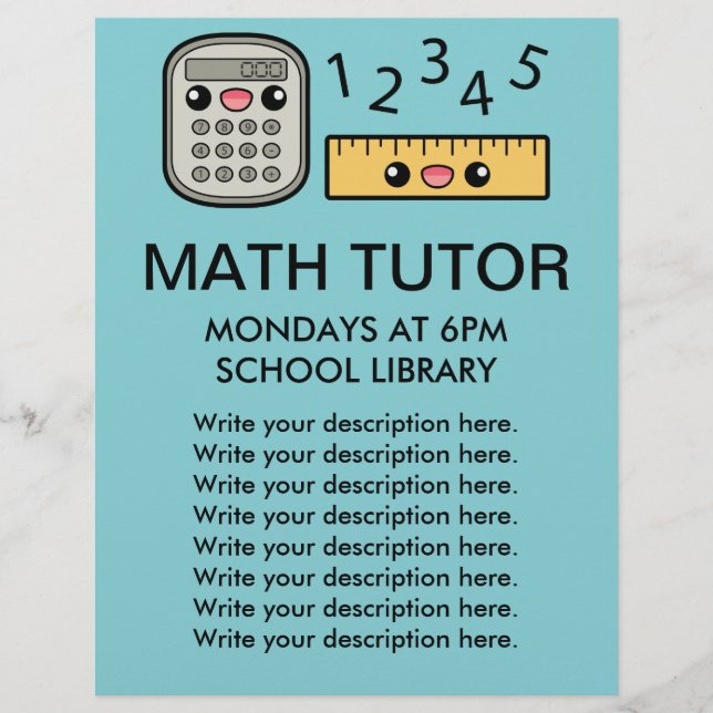 Vorlage für den niedlichen Tutor und die Ablaufber Flyer (Vorne)