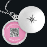 Vorlage für den QR-Code-Sonderausgabe Medaillon<br><div class="desc">Wählen Sie Farben und Schriftart - Entwerfen Sie Ihre Personalisierten Ketten mit Ihrer QR-Code-Scan-Info und benutzerdefinierten Text Moderne Kette / Geschenk - Hinzufügen Sie Ihr QR-Code - Bild oder Logo - Foto / und Text - Name oder andere Info / Nachricht - Neu verkleinern und verschieben oder entfernen / Hinzufügen...</div>