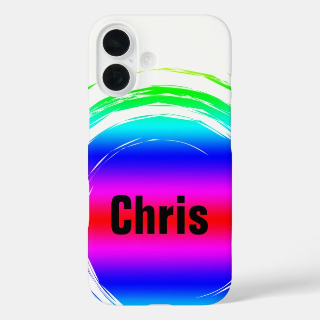 Vorlage für den rosa blauen grünen Kreis iPhone 16 Hülle (Rückseite)