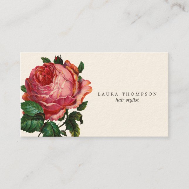 Vorlage für die antike Rose - Stylist-Visitenkarte Visitenkarte (Vorderseite)