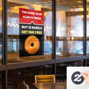 Vorlage für die Bagel Shop-Werbeaktion Fensteraufkleber
