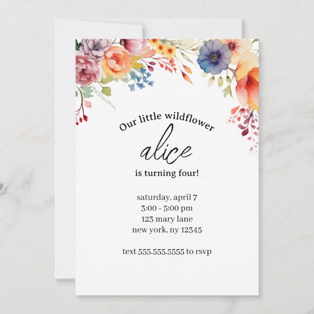 Vorlage für die Bearbeitung von Wildblumen für Geb (Vorderseite)