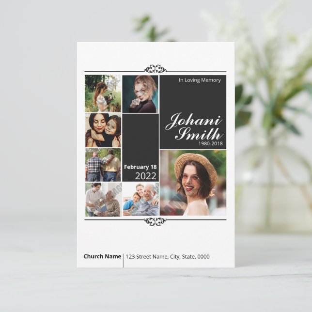 Vorlage für die Beerdigungskarte (Stehend Vorderseite)