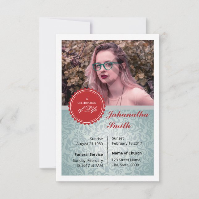 Vorlage für die Beerdigungskarte (Vorderseite)