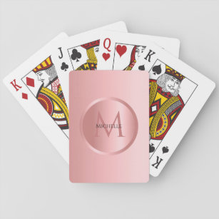 Vorlage für die benutzerdefinierte Rose Gold Monog Spielkarten