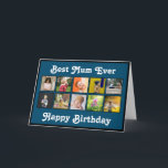 Vorlage für die beste Geburtstagsfotografie<br><div class="desc">Passen Sie diese beste Mama Foto Collage Geburtstag Grußkarte Design zu feiern mit Ihrer Lieblingsmutter. Ein wunderbares Geschenk, um ihr Lächeln an ihrem besonderen Tag zu machen! Das Design umfasst eine Auswahl an quadratischen Fotos. Fügen Sie Ihre eigene Nachricht in die Karte ein. Fügen Sie zehn Ihrer Lieblings-Fotos mit den...</div>