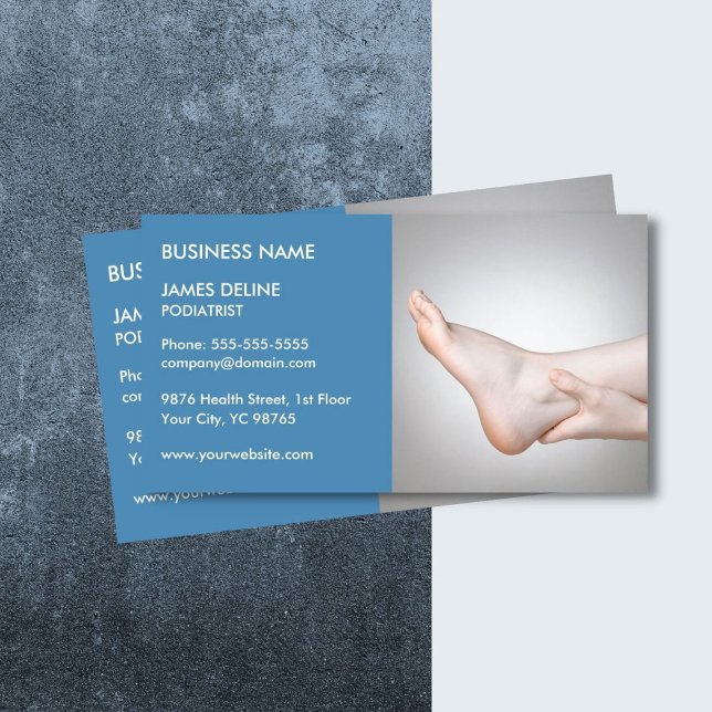 Vorlage für die Blue Podiatrist Business Card Visitenkarte (Von Creator hochgeladen)