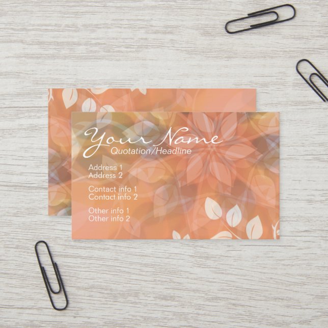 Vorlage für die Blumenart Orange + Logo-Visitenkar Visitenkarte (Vorderseite/Rückseite Beispiel)