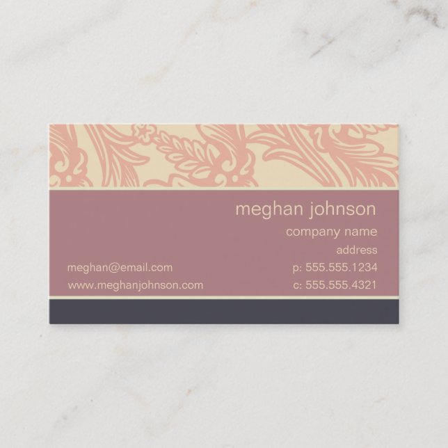 Vorlage für die Business Card Blüh-Design Visitenkarte (Vorderseite)
