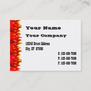 Vorlage für die Business Card des Red Flames Weste Visitenkarte