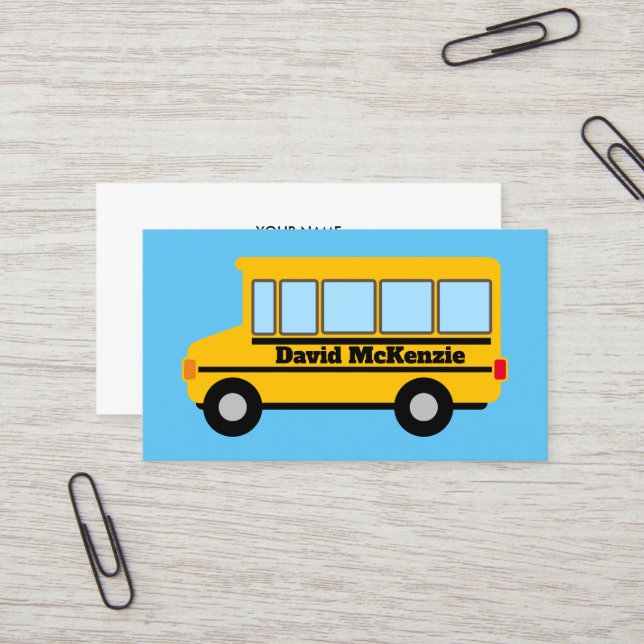 Vorlage für die Business Card des Yellow School-Bu Visitenkarte (Vorderseite/Rückseite Beispiel)