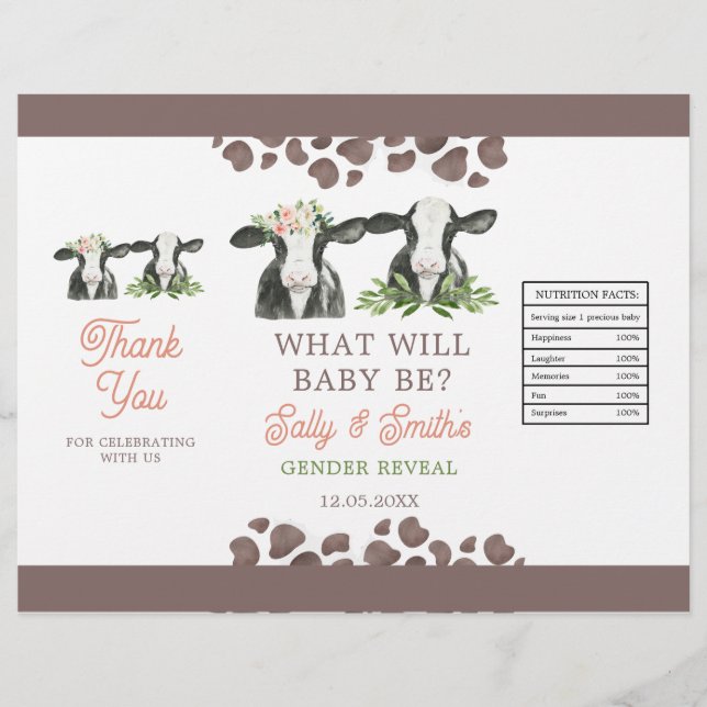 Vorlage für die Chip-Bag-Vorlage für Kuhgeschlecht Flyer (Vorne)