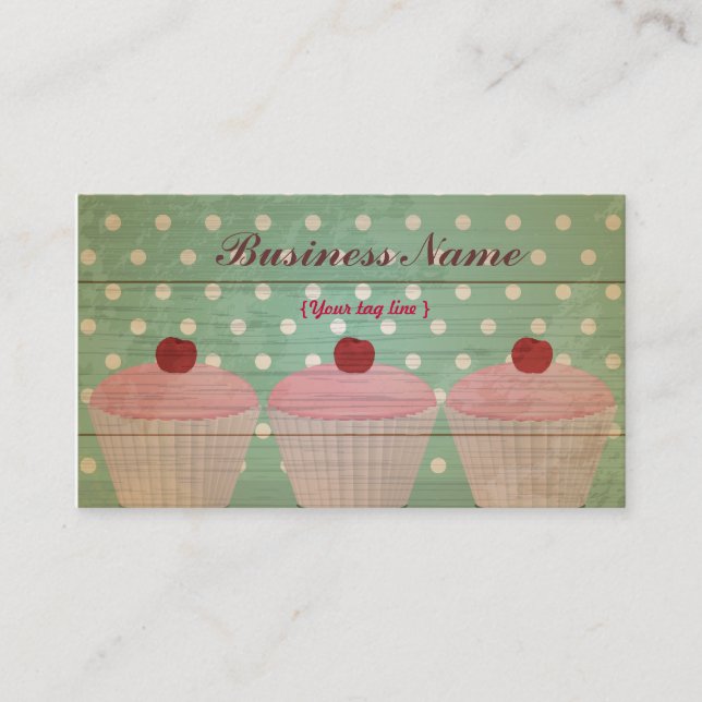 Vorlage für die Cupcake-Business-Karte Visitenkarte (Vorderseite)