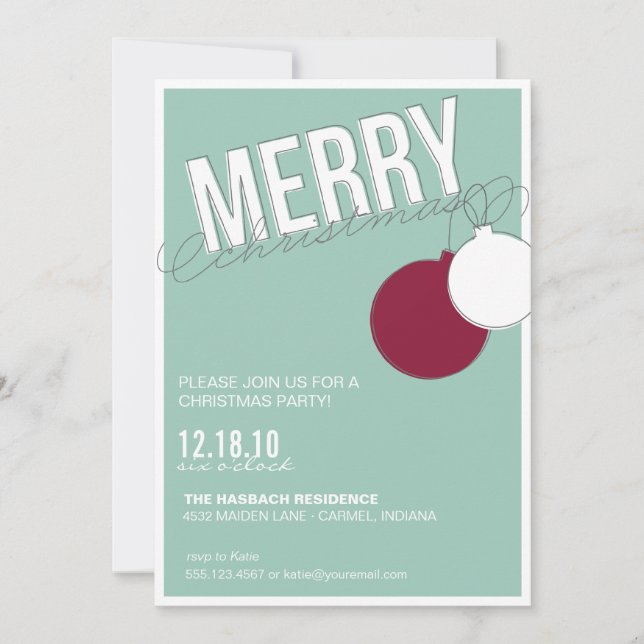 Vorlage für die Einladung von Merry Holiday Party (Vorderseite)