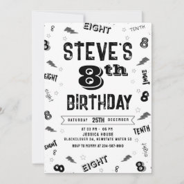 Vorlage für die Einladung zur 8. Geburtstagspartei