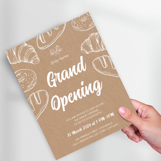 Vorlage für die Eröffnung des Konditorei Business  Flyer (Pastry Bakery Business Grand Opening Template Flyer)