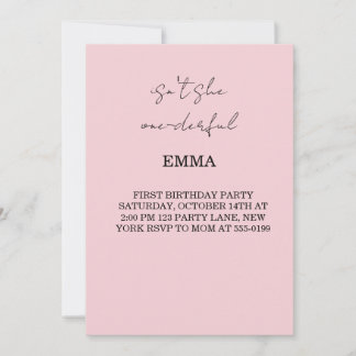 Vorlage für die erste Geburtstagseinladung für ein