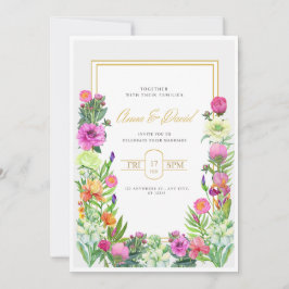 Vorlage für die florale Einladungskarte