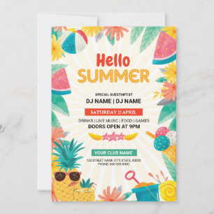 Vorlage für die Flyer der Summer Party Einladung