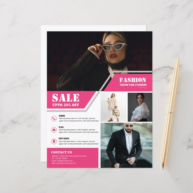 Vorlage für die Flyer-Werbeaktion (Vorderseite/Rückseite Beispiel)