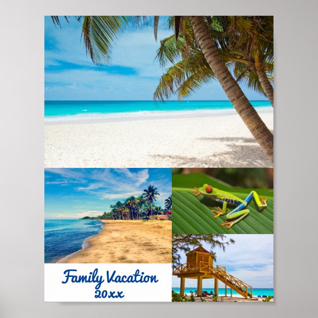 Vorlage für die FotoCollage für Familienurlaub Poster (Vorne)