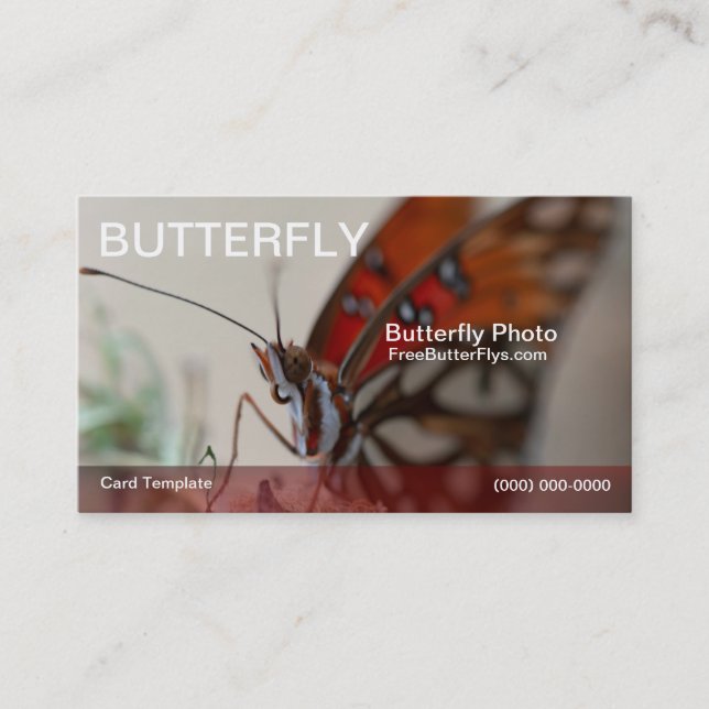 Vorlage für die Fotografie des Golfs Butterfly Visitenkarte (Vorderseite)