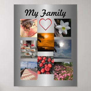 Vorlage für die Fotosammlung in der Familie für 8  Poster