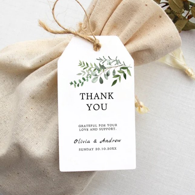 Vorlage für die Gastgeschenk Hochzeit "Grüne", Geschenkanhänger (Greenery Wedding Favor Tag Template,)