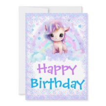 Vorlage für die Geburtstagskarte von Unicorn Rainb