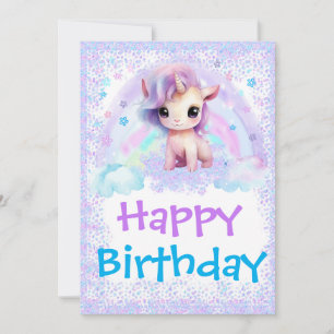 Vorlage für die Geburtstagskarte von Unicorn Rainb
