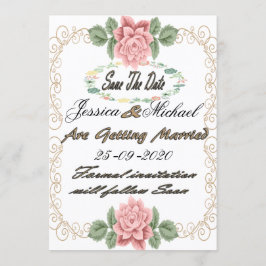 Vorlage für die gedruckte, florale Save the Date K