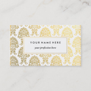 Vorlage für die Gold Damask Muster-Visitenkarte Visitenkarte