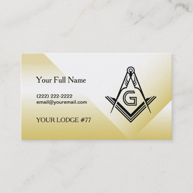 Vorlage für die Gold Masonic Business Card | Freim Visitenkarte (Vorderseite)