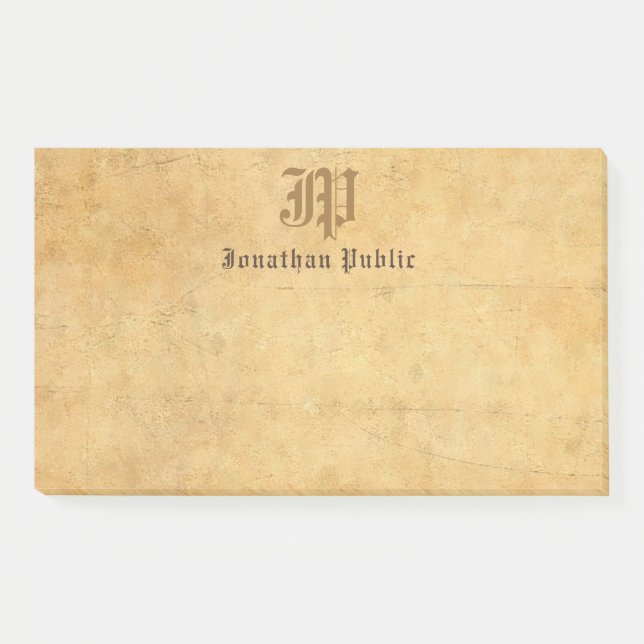 Vorlage für die Handschrift von Monogramm-Elegant- Post-it Klebezettel (Vorderseite)