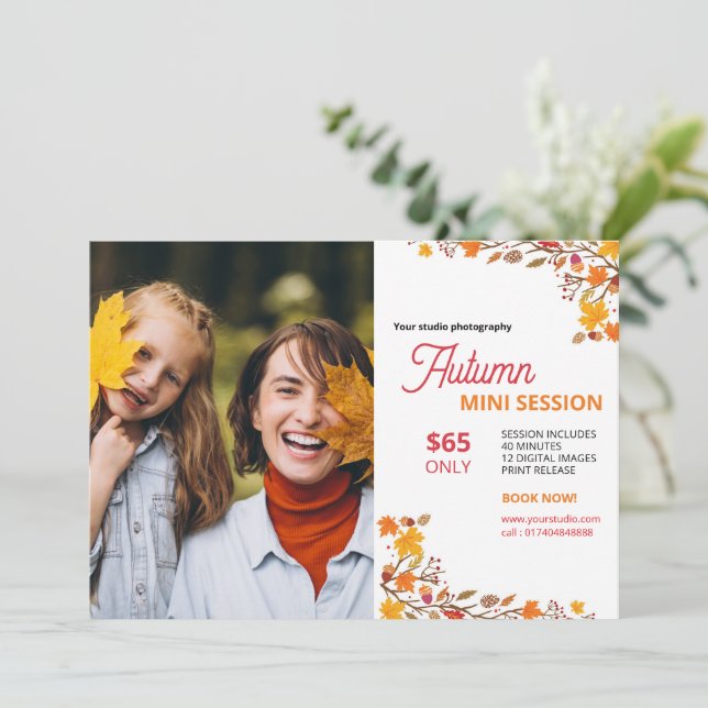 Vorlage für die Herbstfotografie-Mini-Sitzung (Stehend Vorderseite)