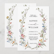 Vorlage für die Hochzeit von Wildblumen, druckbar