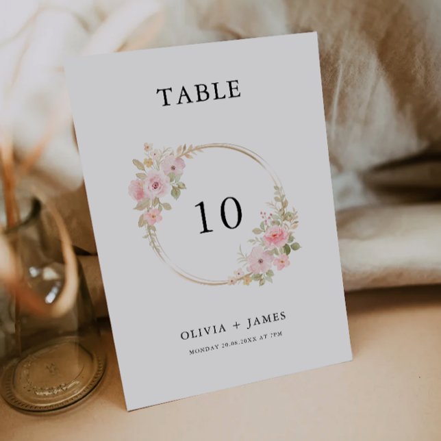 Vorlage für die Hochzeitstichtabelle der Rose (Rose Wedding table card Template)