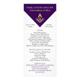 Vorlage für die Masonic Rack Card | Lila & Gold Werbekarte