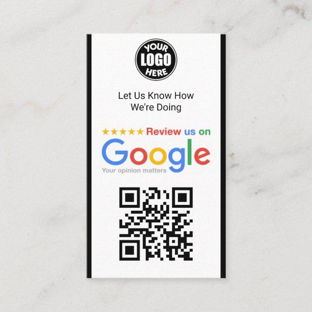 Vorlage für die Minimalistische Google Review Busi Visitenkarte (Vorderseite)