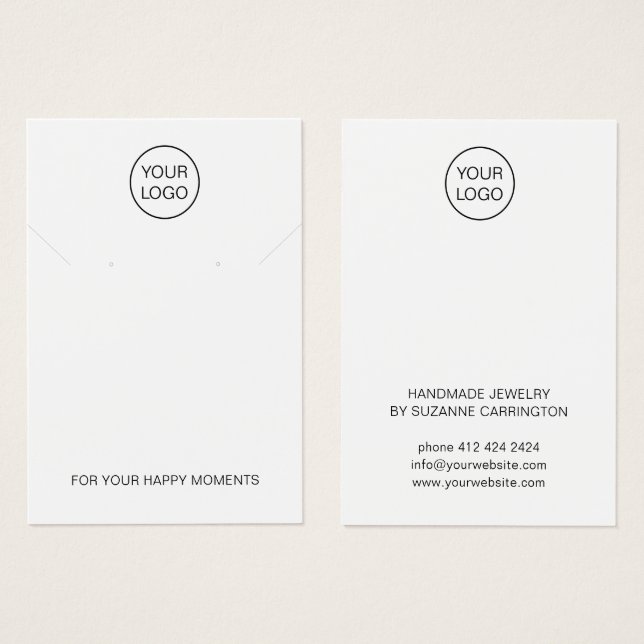 Vorlage für die Minimalistische Logo-Schmuckkarte (Vorne & Hinten)