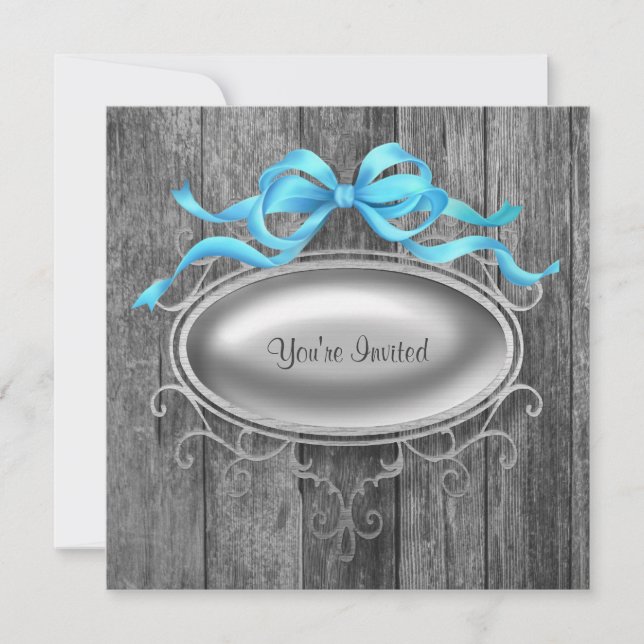 Vorlage für die Party Einladung von Edelholz (Vorderseite)