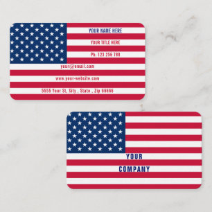 Vorlage für die Patriotische American Flag Busines Visitenkarte